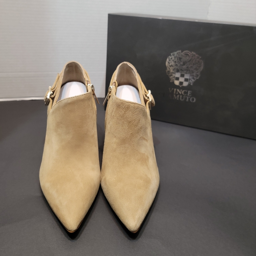 Vince Camuto Women's Beige Suede Heels